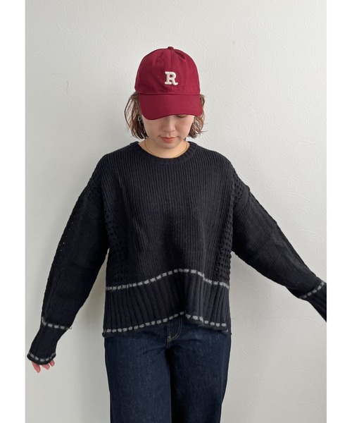 ステッチレース編みケーブルニット Palm Riche│Eimee Law & LHELBIE