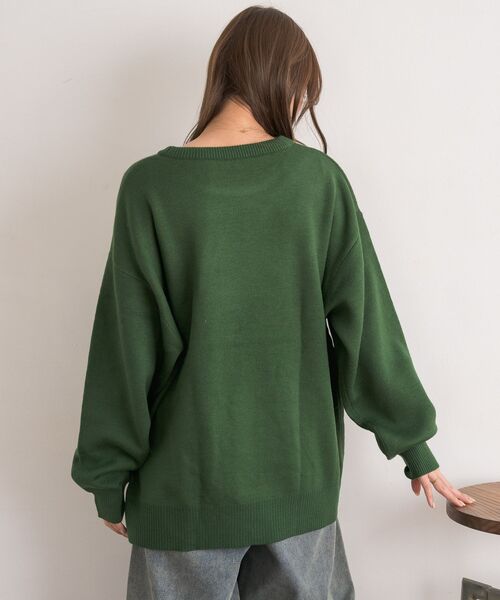 RETRO GIRL(レトロガール)の「【UNISEX】カレッジロゴNT(ニット/セーター・レディース・レッド/グリーン/ナチュラル・FREE)」の18枚目の写真