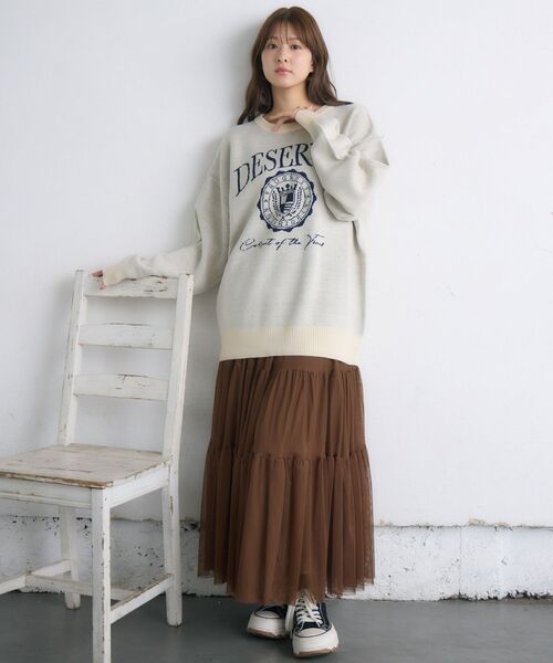 RETRO GIRL(レトロガール)の「【UNISEX】カレッジロゴNT(ニット/セーター・レディース・レッド/グリーン/ナチュラル・FREE)」の19枚目の写真