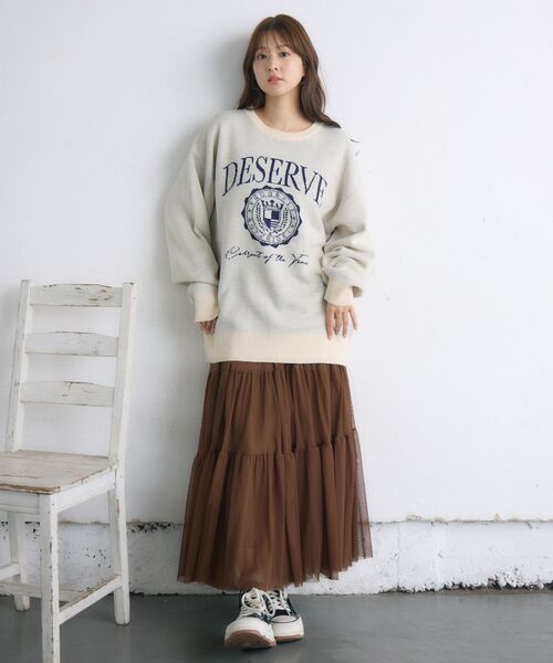 RETRO GIRL(レトロガール)の「【UNISEX】カレッジロゴNT(ニット/セーター・レディース・レッド/グリーン/ナチュラル・FREE)」の20枚目の写真