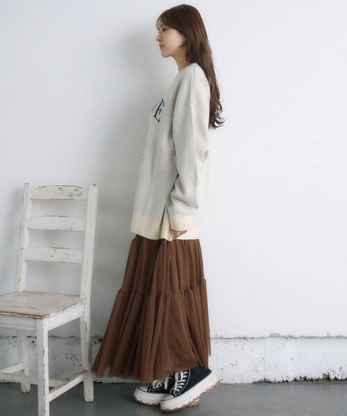 RETRO GIRL(レトロガール)の「【UNISEX】カレッジロゴNT(ニット/セーター・レディース・レッド/グリーン/ナチュラル・FREE)」の21枚目の写真