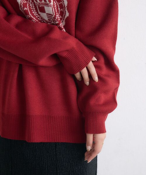 RETRO GIRL(レトロガール)の「【UNISEX】カレッジロゴNT(ニット/セーター・レディース・レッド/グリーン/ナチュラル・FREE)」の8枚目の写真