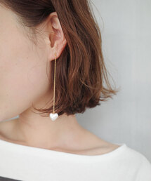 【値下中】SLOBE IENA plume パールハートピアス ゴールド SLOBE IENA（スローブイエナ）の「plume パールハートピアス