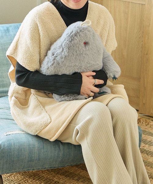 BAYFLOW（ベイフロー）の「[ワンマイルウェアとしても着られる]BF無地ベストブランケット（ブランケット・レディース・アイボリー/グレー/ベージュ・0）」の4枚目の写真