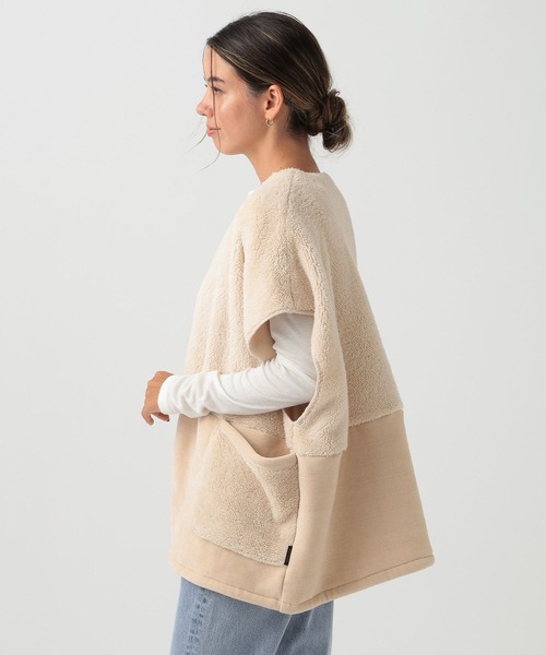BAYFLOW（ベイフロー）の「[ワンマイルウェアとしても着られる]BF無地ベストブランケット（ブランケット・レディース・アイボリー/グレー/ベージュ・0）」の6枚目の写真