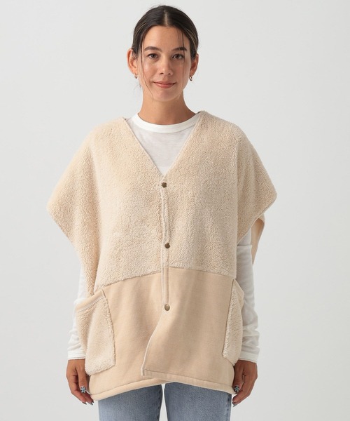 BAYFLOW（ベイフロー）の「[ワンマイルウェアとしても着られる]BF無地ベストブランケット（ブランケット・レディース・アイボリー/グレー/ベージュ・0）」の8枚目の写真