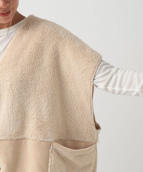 BAYFLOW（ベイフロー）の「[ワンマイルウェアとしても着られる]BF無地ベストブランケット（ブランケット・レディース・アイボリー/グレー/ベージュ・0）」の12枚目の写真