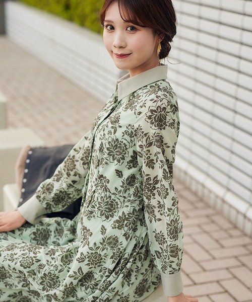 ef-de/フラワーフロッキーワンピース【11号L】日本製/¥29000＋税 楽天市場】【SALE／50%OFF】ラインフラワーフロッキーワンピース