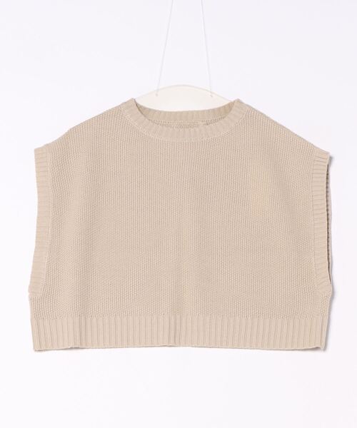 STYLEBLOCK（スタイルブロック）の「Aバルキー鹿の子編みショートトップス（ニット/セーター・レディース・レッド/アイボリー/ブラック/ライトベージュ/グレイッシュベージュ/オリーブ・M）」の3枚目の写真
