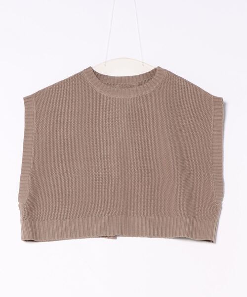 STYLEBLOCK（スタイルブロック）の「Aバルキー鹿の子編みショートトップス（ニット/セーター・レディース・レッド/アイボリー/ブラック/ライトベージュ/グレイッシュベージュ/オリーブ・M）」の4枚目の写真