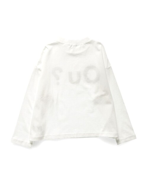EDWIN(エドウィン)の「【Ou? by EDWIN】Ou?BIGロゴ長袖Tシャツ(Tシャツ/カットソー・キッズ・ブラック/オフホワイト・90/100/110/120/130/140/150)」の6枚目の写真