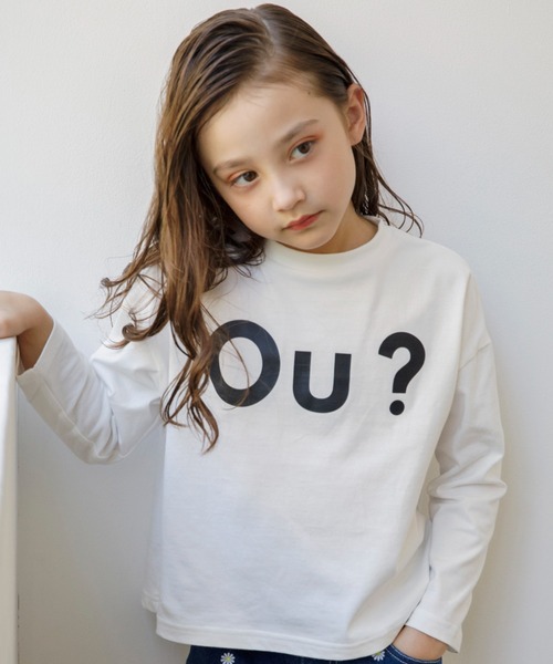 EDWIN(エドウィン)の「【Ou? by EDWIN】Ou?BIGロゴ長袖Tシャツ(Tシャツ/カットソー・キッズ・ブラック/オフホワイト・90/100/110/120/130/140/150)」の2枚目の写真