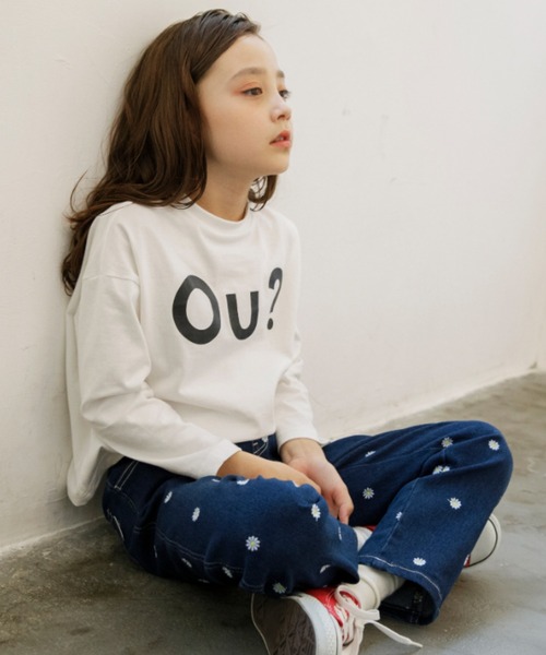 EDWIN(エドウィン)の「【Ou? by EDWIN】Ou?BIGロゴ長袖Tシャツ(Tシャツ/カットソー・キッズ・ブラック/オフホワイト・90/100/110/120/130/140/150)」の11枚目の写真