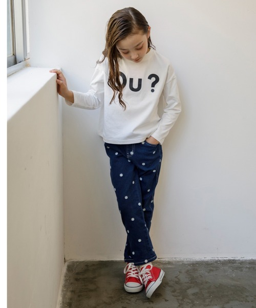 EDWIN(エドウィン)の「【Ou? by EDWIN】Ou?BIGロゴ長袖Tシャツ(Tシャツ/カットソー・キッズ・ブラック/オフホワイト・90/100/110/120/130/140/150)」の13枚目の写真