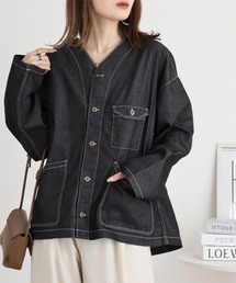 FUNALIVE | デニムライクシャツカーデ(カーディガン/ボレロ)