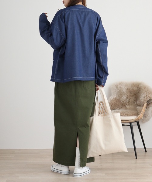 FUNALIVE（ファンアライブ）の「デニムライクシャツカーデ（カーディガン/ボレロ・メンズ・ブラック/インディゴブルー・M/L）」の12枚目の写真