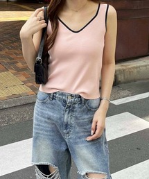 nelliy.（ネルリー）の「配色ニットタンクトップ（タンクトップ）」