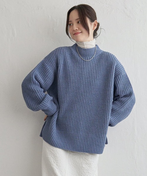 LBC(エルビーシー)の「マットモール畦ニットプルオーバー(ニット/セーター・レディース・ライトグレー/イエロー/ブルー/その他30・M)」の2枚目の写真