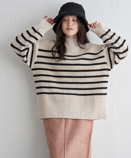 LBC(エルビーシー)の「マットモール畦ニットプルオーバー(ニット/セーター・レディース・ライトグレー/イエロー/ブルー/その他30・M)」の4枚目の写真