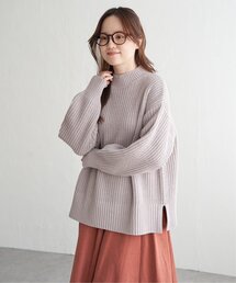 マットモール畦ニットプルオーバー