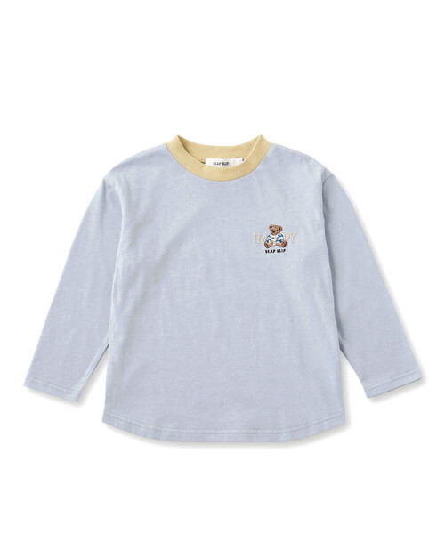 セール】いろんなクマさん刺しゅう無地ボーダー柄Tシャツ(80