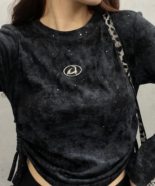 ROGER AND RAW（ロジャーアンドロウ）の「プレート付ショート丈ラメギャザーロングスリーブＴシャツ（Tシャツ/カットソー・レディース・ブラック/ピンク/ホワイト/グレー・MEDIUM/LARGE）」の17枚目の写真