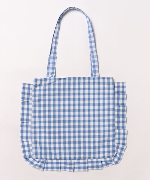 TONE SELECT GOODS(トーンセレクトグッズ)の「Liaa/フリル ギンガムチェックトートバッグ A18469(トートバッグ・レディース・ピンク/ブルー・FREE)」の6枚目の写真