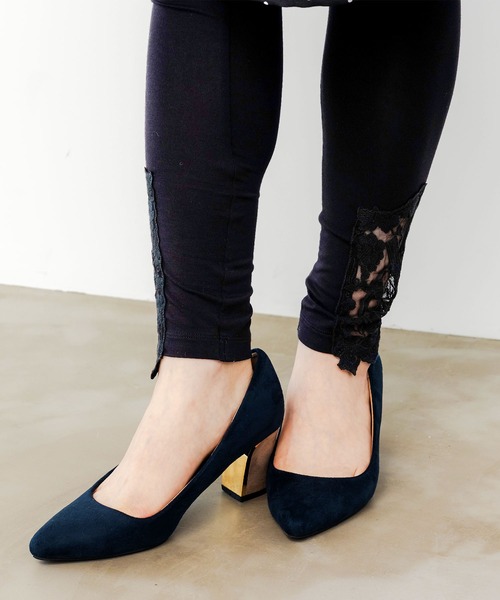 iS ScoLar(イズスカラー)の「543222:カトラリーとブドウの刺繍レースレギンス(レギンス/スパッツ・レディース・杢グレー/ブラック・M)」の4枚目の写真