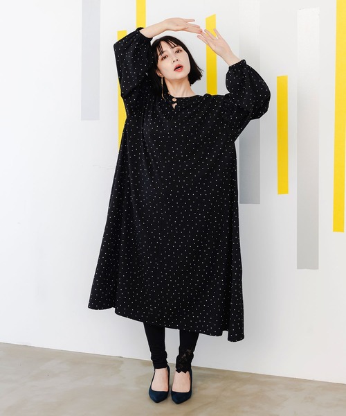 iS ScoLar(イズスカラー)の「543222:カトラリーとブドウの刺繍レースレギンス(レギンス/スパッツ・レディース・杢グレー/ブラック・M)」の5枚目の写真