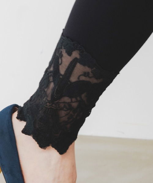 iS ScoLar(イズスカラー)の「543222:カトラリーとブドウの刺繍レースレギンス(レギンス/スパッツ・レディース・杢グレー/ブラック・M)」の7枚目の写真