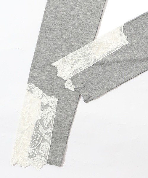 iS ScoLar(イズスカラー)の「543222:カトラリーとブドウの刺繍レースレギンス(レギンス/スパッツ・レディース・杢グレー/ブラック・M)」の13枚目の写真