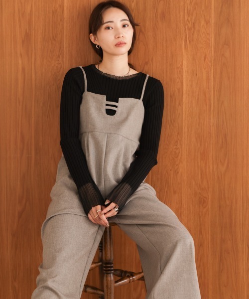 Bab（バブ）の「【S・Mサイズ展開】ビスチェ風オールインワン（つなぎ/オールインワン・レディース・A/グレー・M/S）」の17枚目の写真