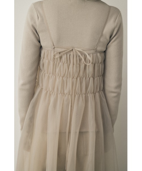 M_（エムアンダーバー）の「リサイクルポリエステルチュール素材 マルチウェイキャミドレス（ワンピース・レディース・ダークブラウン/ライトグレー・FREE）」の18枚目の写真