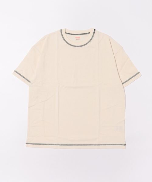UNIVERSAL OVERALL(ユニバーサルオーバーオール)の「UNIVERSAL OVERALL / KINARI loose fit / UVOP-007(Tシャツ/カットソー・レディース・ブラック/オレンジ・SMALL/MEDIUM/LARGE/X-LARGE)」の3枚目の写真