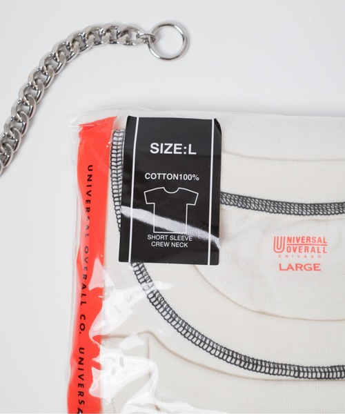 UNIVERSAL OVERALL(ユニバーサルオーバーオール)の「UNIVERSAL OVERALL / KINARI loose fit / UVOP-007(Tシャツ/カットソー・レディース・ブラック/オレンジ・SMALL/MEDIUM/LARGE/X-LARGE)」の6枚目の写真
