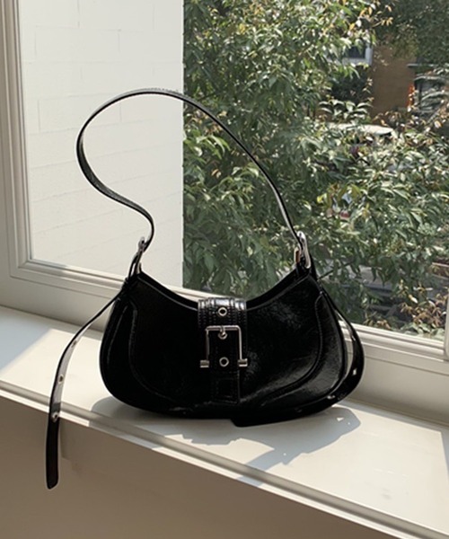 WESTSEA（ウエストシー）の「メタリックパーツ 飾りベルト ミニ ショルダーバッグ（ショルダーバッグ・レディース・ブラック/シルバー・FREE）」の5枚目の写真