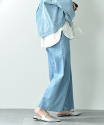 ストレッチデニムストレートパンツ