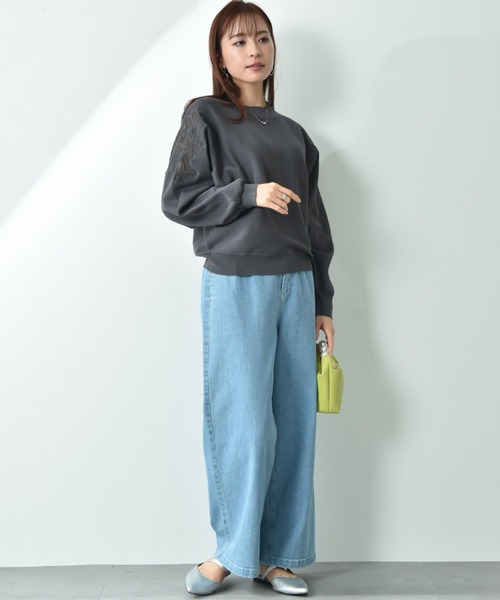 INTERPLANET（インタープラネット）の「ストレッチデニムストレートパンツ（デニムパンツ・レディース・サックスブルー/インディゴブルー・FREE）」の12枚目の写真