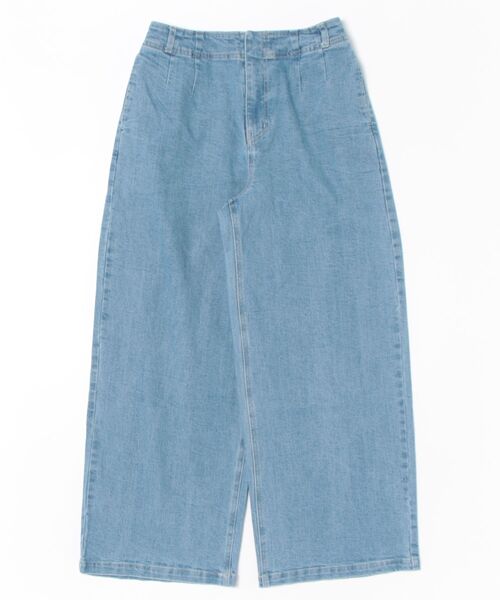 INTERPLANET（インタープラネット）の「ストレッチデニムストレートパンツ（デニムパンツ・レディース・サックスブルー/インディゴブルー・FREE）」の22枚目の写真