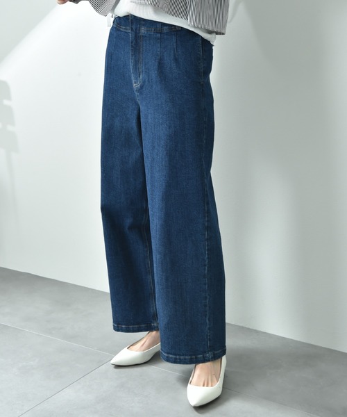 INTERPLANET（インタープラネット）の「ストレッチデニムストレートパンツ（デニムパンツ・レディース・サックスブルー/インディゴブルー・FREE）」の15枚目の写真