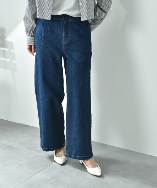 INTERPLANET（インタープラネット）の「ストレッチデニムストレートパンツ（デニムパンツ・レディース・サックスブルー/インディゴブルー・FREE）」の16枚目の写真