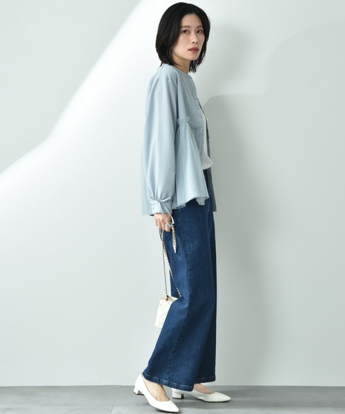 INTERPLANET（インタープラネット）の「ストレッチデニムストレートパンツ（デニムパンツ・レディース・サックスブルー/インディゴブルー・FREE）」の18枚目の写真