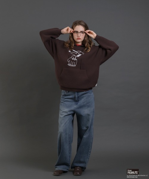 MUHET(ミュエータ)の「【PEANUTS / SNOOPY】ニットパーカー(パーカー・レディース・ネイビー/ブラウン・SMALL/MEDIUM/LARGE)」の13枚目の写真