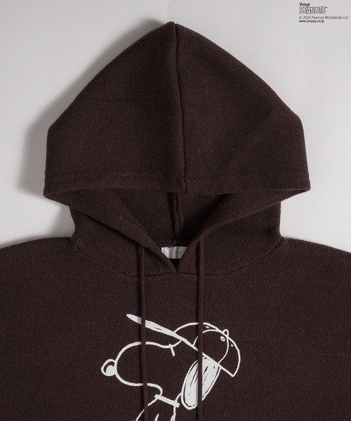 MUHET(ミュエータ)の「【PEANUTS / SNOOPY】ニットパーカー(パーカー・レディース・ネイビー/ブラウン・SMALL/MEDIUM/LARGE)」の5枚目の写真