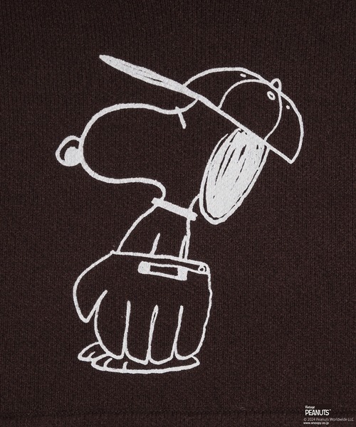 MUHET(ミュエータ)の「【PEANUTS / SNOOPY】ニットパーカー(パーカー・レディース・ネイビー/ブラウン・SMALL/MEDIUM/LARGE)」の6枚目の写真