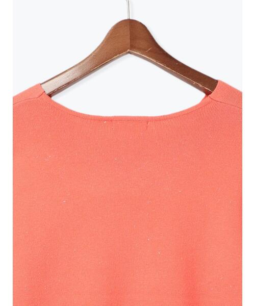 Te chichi TERRASSE（テチチテラス）の「ラメ混Vネックラメライン袖ニット（ニット/セーター・レディース・オレンジ/グレー/オフホワイト/グリーン・F）」の20枚目の写真