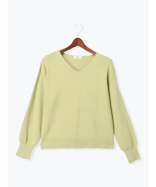 Te chichi TERRASSE（テチチテラス）の「ラメ混Vネックラメライン袖ニット（ニット/セーター・レディース・オレンジ/グレー/オフホワイト/グリーン・F）」の22枚目の写真