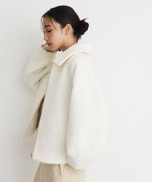 THE SHOP TK (ザ ショップ ティーケー )の「◆【@BAILA掲載】ビックカラー袖ボリュームジャケット/洗えるアウター(ブルゾン・レディース・ネイビー/アイボリー・12/13)」の6枚目の写真