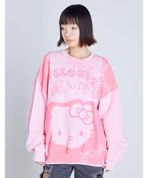 Little sunny bite（リトルサニーバイト）の「【8】【HELLO KITTY x little sunny bite】 sweat top（スウェット・レディース・ホワイト/ピンク/ブラック・MEDIUM/SMALL）」の3枚目の写真