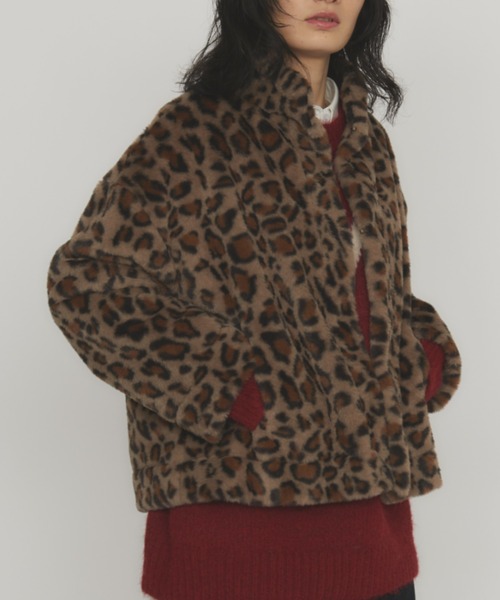 BALLSY BROTHERS ヒョウ柄ファー ジャケット 短丈